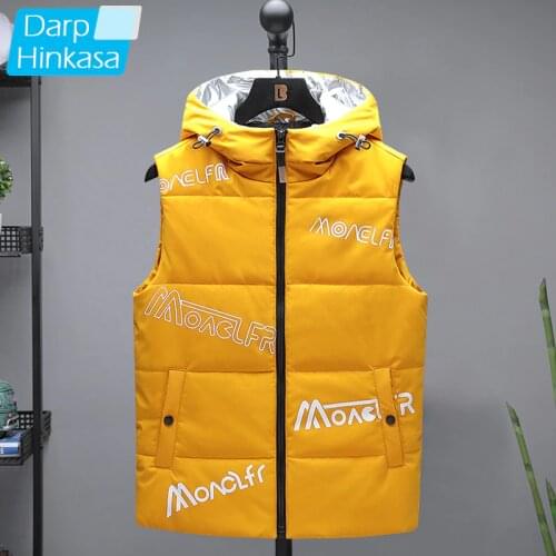2020 Autumn New Men Casual Vest Jacket Thick Warm Hooded Sleeveless Waistcoat Spring Fashion Cotton Vest Waistcoat Jacket Men