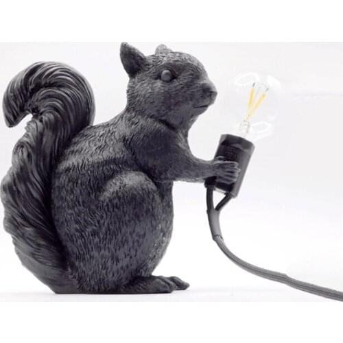 Night Lights Nordic Squirrel Lamp Creative Lovely Animal Decorative Lighting Bedside Lamps Ins Bedroom Decor Bedside Table Light