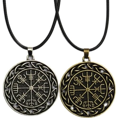 Viking odin SYMBOL OF NORSE RUNIC NORSE Runes Vegvisir Pendant Necklace Compass Amulet Knot Necklace For Women Men Viking Jwelry