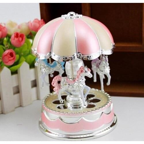 NEW Music Box Geometric Music baby room home decoration Gifts Horse Carousel Box birthday gift