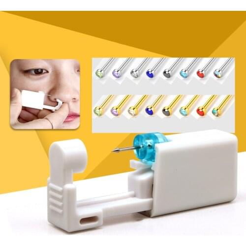 Disposable Safe Sterile Piercing Unit for Gem Nose Studs Piercing Gun Piercer Tool Machine Kit Earring Stud Body Jewelry