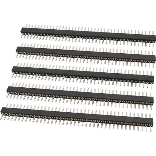 5Pcs Single Row 1x40Pin Pitch 1.778mm Male Plug Pin Header Connector 40 Pin Strip Pinheader for Arduino PCB Board Black