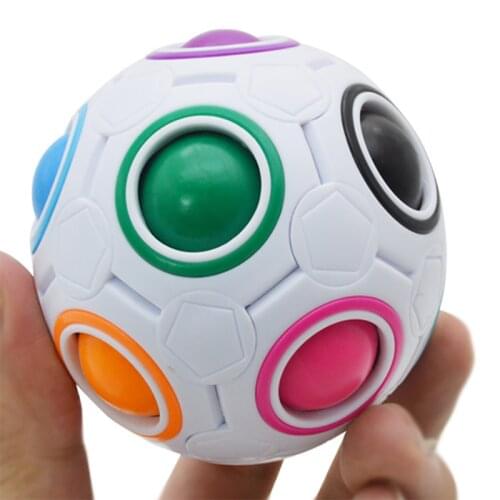 Rainbow Ball Puzzles Spheric Magic Cube Toy Adult Kids Plastic Creative Football Learning fidget toys Gifts For Children