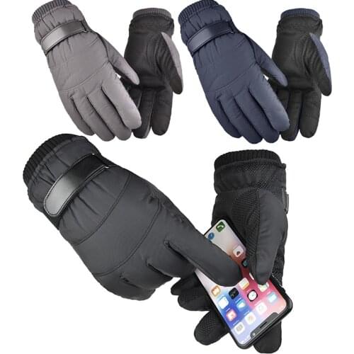 1 Pair Outdoor Camping Cycling Gloves Winter Warm Thickened Fleece Waterproof Gloves for Women Men for Climbing Touch Screen