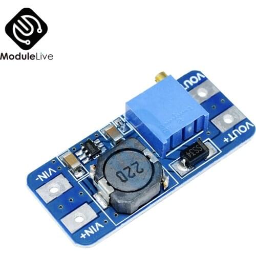 2PCS DC-DC MT3608 Boost Booster Power Apply Module Board Power Step Up Converter Module MAX output 28V 2A For Arduino
