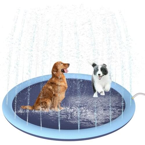 Water Sprinkler Pad For Kids Pets Dogs Outdoor Sprinkler Water Play Mat Dog Bath Pool Interactive Outdoor Play Water Mat Toys