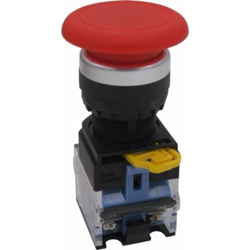 TWTADE/1pcs 22mm Red Mushroom Momentary Switch Push Button 10A 440V 1NO 1NC LA38-11M