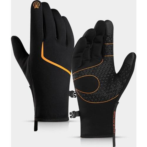 Universal Winter Three-Layer Fabric Waterproof And Warm Touch Screen Full-Finger Non-Slip Wear-Resistant Cycling Gloves