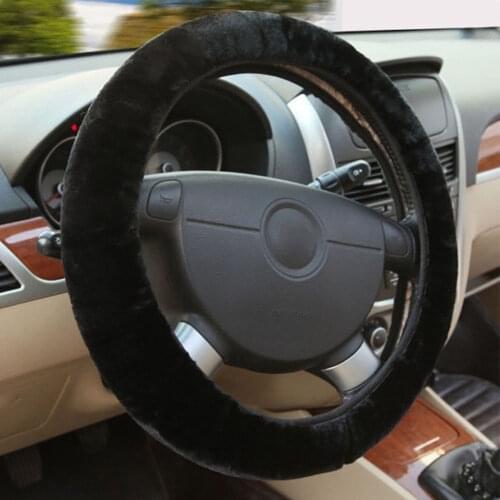 Hirigin Universal Warm Plush Steering Wheel Cover Furry Fluffy Soft Plush Car Wheel