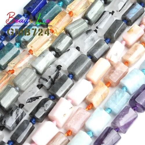 8x11mm High Quality Column Shape Citrines Lapis Lazuli Stone Loose Spacer Beads for Bracelet Making Diy Jewelry Accessories 15