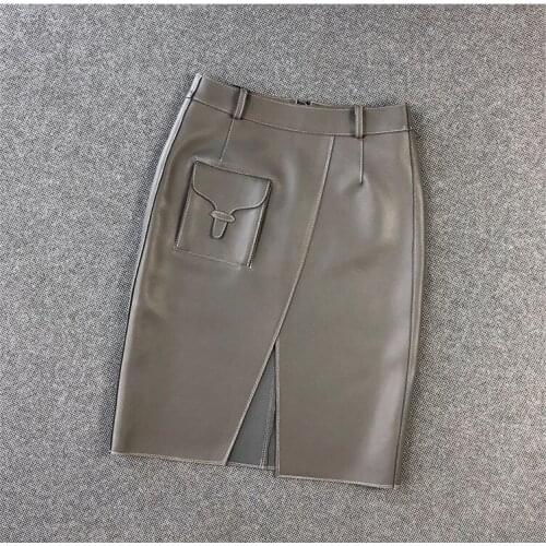 Top brand new style 2020 women genuine leather skirt,womens fashion skirt retail and wholesale high quality