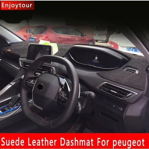Suede Leather Dashmat Dashboard Cover Dash Mat Carpet Accessories for Peugeot 208 2008 308 408 308s 307 301 4008 3008 5008 508