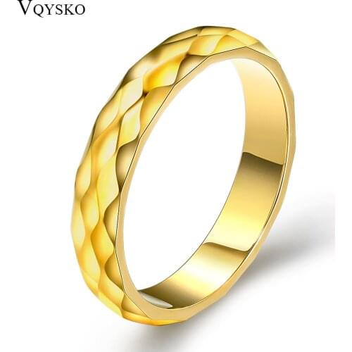 Wedding Women Rhombus Knuckle Finger Rings Gold Color Party Jewelry Ring For Women Prismatic Stainless Steel Jewelry Anillos
