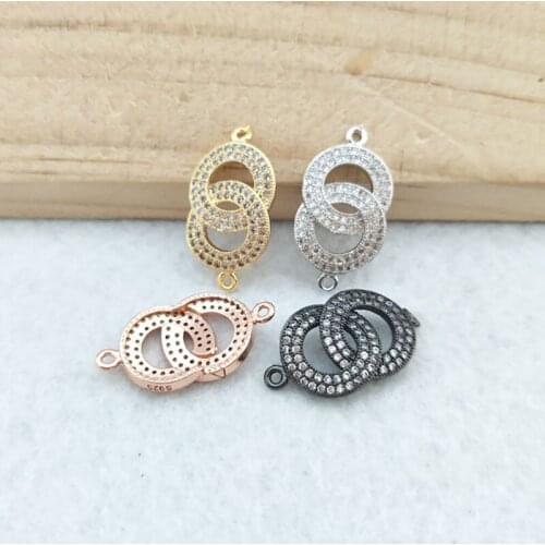 10 Pieces CZ zircon Micro Pave Connector,Double Bails Beads Charm,for DIY Bracelets Jewelry Finding CT345