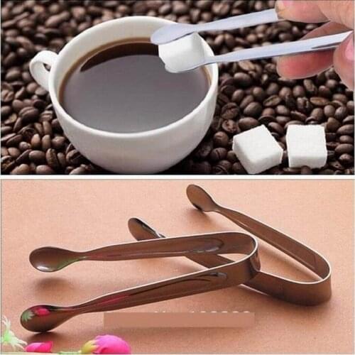 100pcs Non-Magnetic Polished Stainless Steel Coffee Sugar, Ice, Barbecue BBQ Food Clips Kitchen Accessories Portable