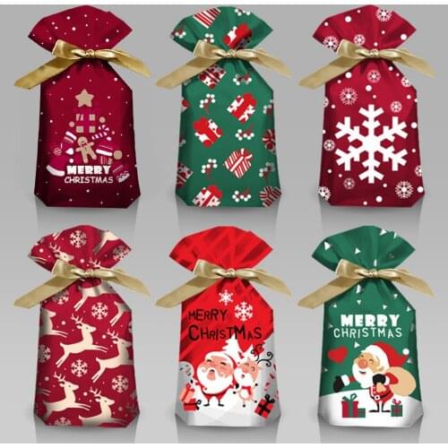2021 Christmas Bag Packing Xmas Candy Cookie Gift Bag Christmas Bags Kids Gifts Candy Packaging Bag 2022 New Year Gifts Pouch