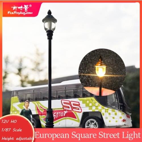 3 PCS HO Scale 12V Model Railway Lamppost LED Park Lanterns Street Lamp/Model Yard Lamp Post/Train/Railway Layout
