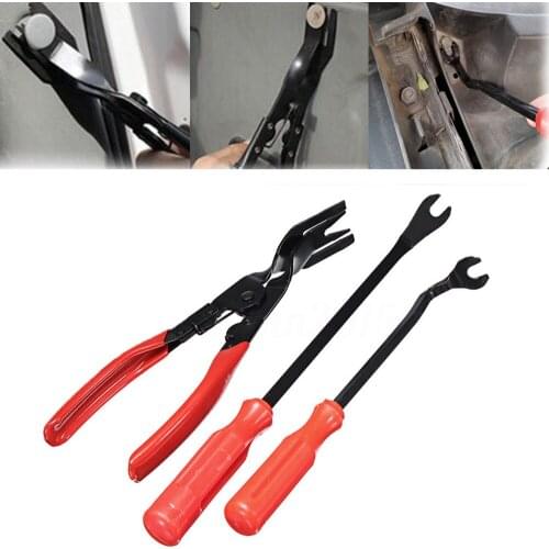 3Pcs Car Repair Tools Auto Automobile Removal Tool Kits Radio Audio Panel Dash Door Trim Pry Removal Nail Puller