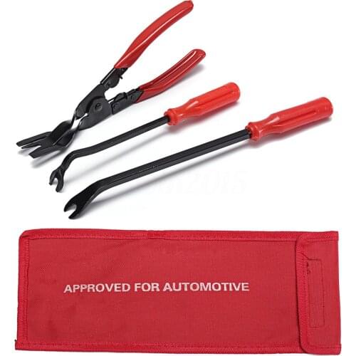 3pcs New Car Door Trim Rivets Clips Pliers & Fastener Remover Puller Tool Kit