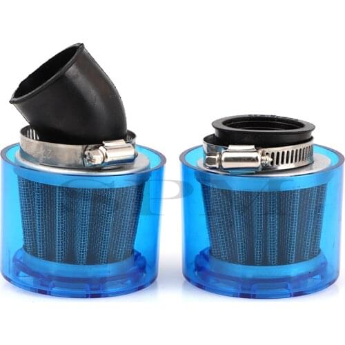 32/35/38/42mm Blue Straight/Bend Elbow Neck Motorcycle Motorbike Air Filter Cleaner 50cc-125cc ATV PIT Dirt Bike Splash Proof