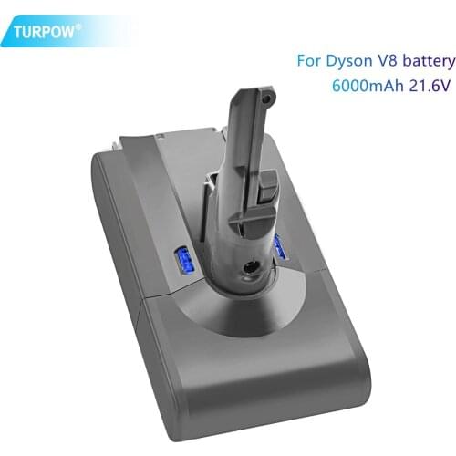 Turpow For Dyson V8 6000mAh battery For Dyson V8 Total Clean vacuum V8 series V8 Fluffy V8 cordless vacuum For V8 SV10 battery