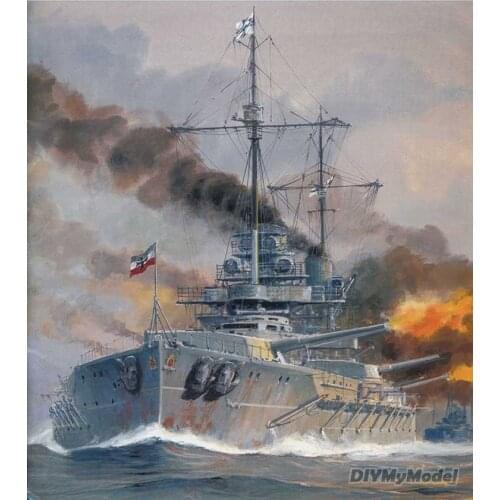 DIYMyModeI Frederick the great Caesar class battleship 1:250 DIY Handcraft Paper Model Kit Handmade Toy Puzzles Gift Movie prop