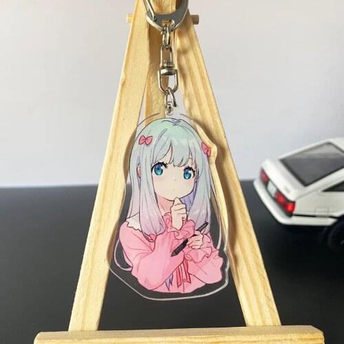 Kawaii Anime Lzumi Sagiri Keychain Cartoon Print Transparent Double Sided Figure Acrylic Key Chain Bag Charm Cosplay Accessories