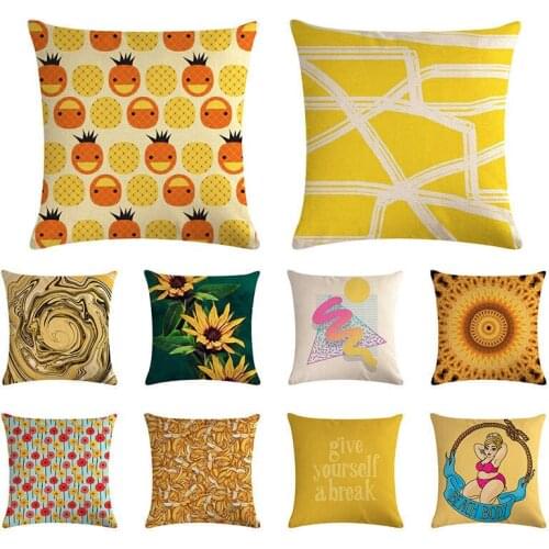 Cartoon cat squirrel pattern cushion cover plant fruit pillow cover car chair sofa office home decoration pillow case 45x45cm