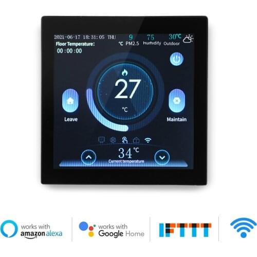 LCD color screen doodle intelligent WIFI thermostat Remote water floor heating thermostat