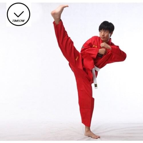 Child adult RED Tae kwon do clothes RED dobok taekwondo protector karate uniforms noble and unique design Mesh lines