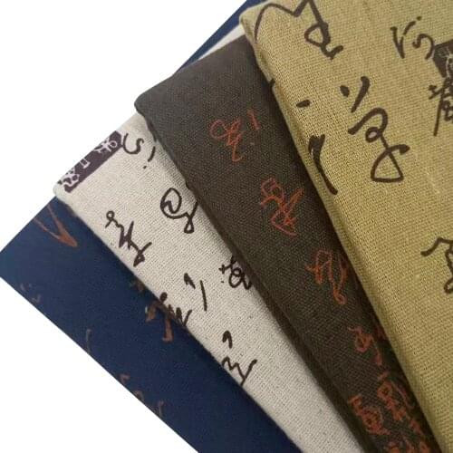Chinese Character Printed Cotton Linen Fabric DIY Sewing Quilting Linen Cotton Fabric Canvas Material For Patchwork Pillowcase