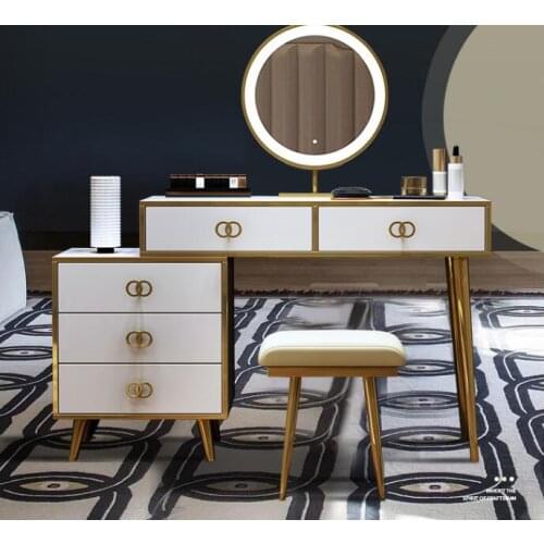 Dresser bedroom modern minimalist luxury makeup storage cabinet with lights Nordic makeup table online celebrity