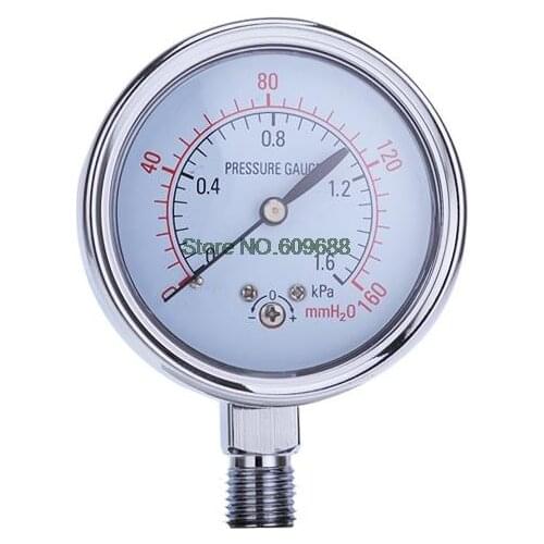 YE-60 Diaphragm Pressure Gauge 0~6KPA Film Box Pressure Gauge Over Pressure Prevention Type Barometer