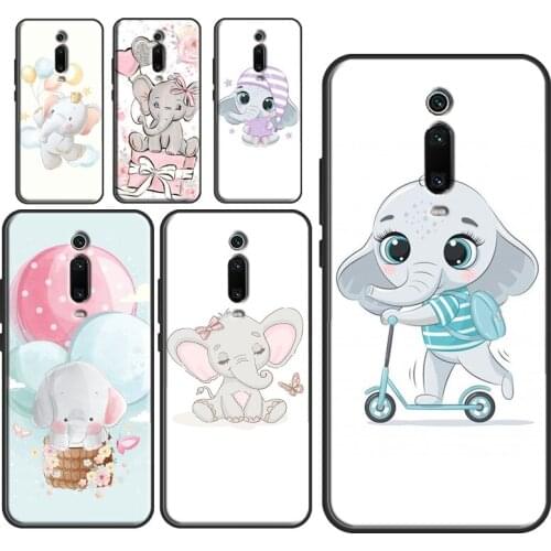 Cute Baby Elephant Case For POCO X3 Pro M3 F1 F2 F3 Cover For Xiaomi Mi 11 Ultra Note 10 Lite Mi 9T 10T Pro