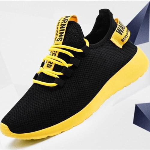 Large Size Summer Breathable Running Man Sneakers Men 2021 Sports Shoes Men Sport Shoes Male Black Yellow Tennis 2020 GMB-1391