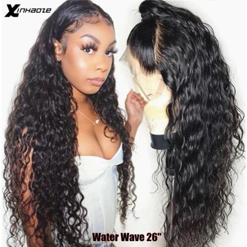 Water Wave 13x4 Lace Frontal Wig Pre Plucked With Baby Hair Remy Brazilian Free Part Lace Front Human Hair Wigs