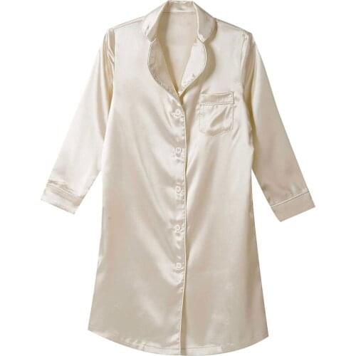 New Spring Autumn Girls Pajamas Dress Children Pure Color Lapel Collar Long Sleeve Shirt Nightdress Kids Nightgown Sleepwear