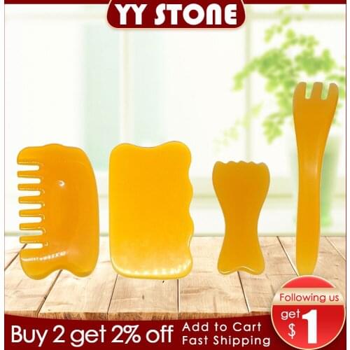 Resin Beeswax Massage Scraping Facial Back Neck Massager Massage Comb Health Relaxed Anti-cellulite