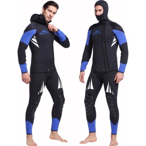 SBART Professional 5mm Neoprene Wetsuit For Spearfishing Swimming Underwater Diving Equipment Suit Set Men Snorkeling Wet Suit K