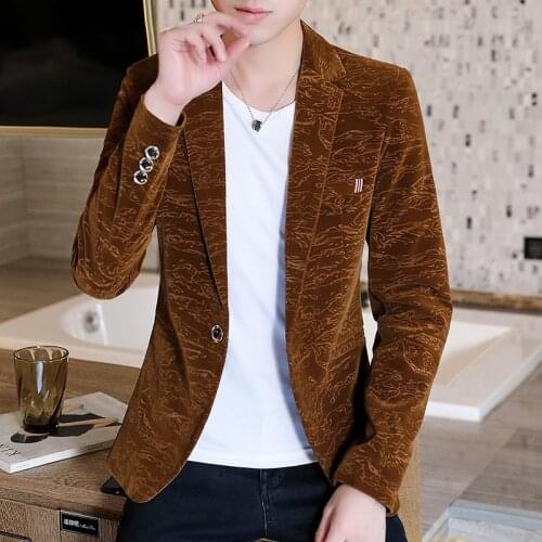 Luxury Velvet Men Blazers 2021 Spring Slim Fit Casual Wedding Business Suit Jacket Streetwear Stage DJ Dress Coat Costume Homme
