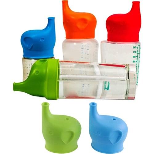 Silicone Cup Lid Cute Elephant-Shaped Spill-proof Anti-spill Bottle Cap For Kids Water Cup Feeding Bottle Glass Cup Drink Bottle