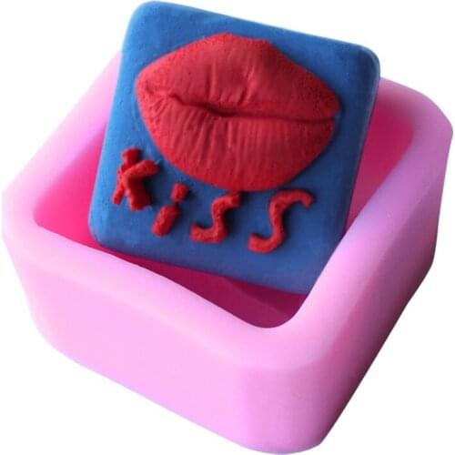 Kiss Lips Soap Silicone Chocolate Fondant Cake Pastry Mould Biscuits Ice Cube Molds Baking Cake Decoration Tools Clay Candle New