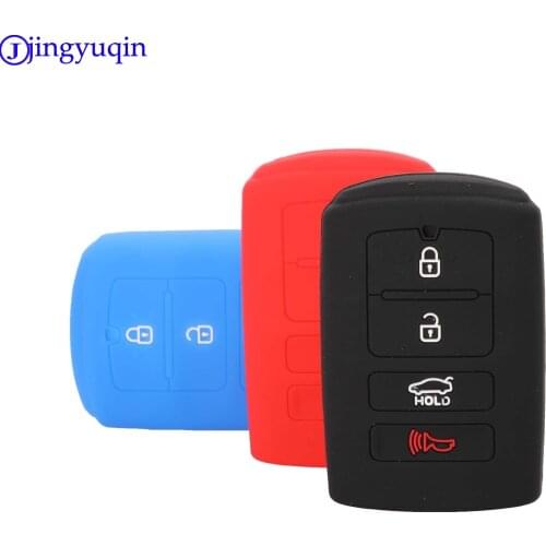 Jingyuqin Remote 4B Car Key Case Silicone For Kia Sorento K900 New K7 Cadenza 2017 2018 2019 Holder Styling Smart