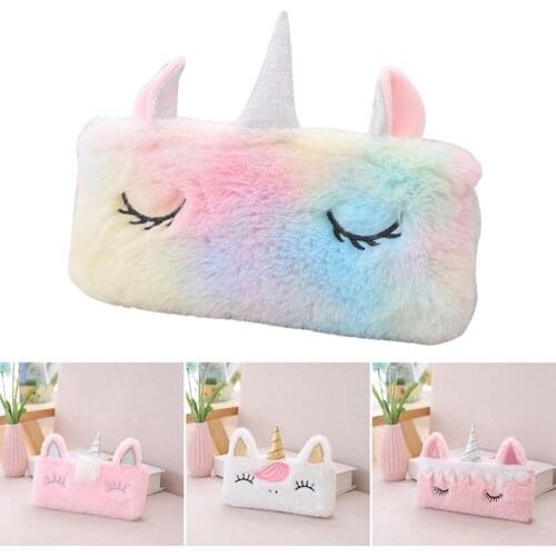 Cute pencil case unicorn Plush kawaii estuche para lpices for girls trousse astuccio canvas scolaire school cartuchera lapices