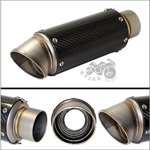 Universal 61mm motorcycle carbon fiber exhaust pipe Moto exhaust pipe large displacement