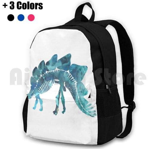 Stegosaurus Skeleton Outdoor Hiking Backpack Waterproof Camping Travel Dinosaur Blue Baby Boy Boys Dinosaurs Dino Cool