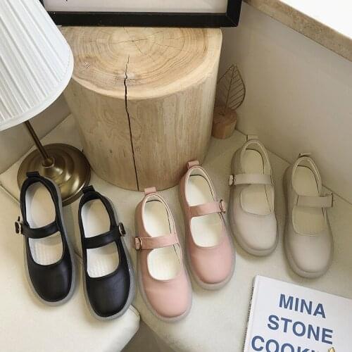 Japanese Lolita Shallow Mouth Retro 2019 New Korean-Style All-Match College Style Mori Girl kawaii lolita shoes