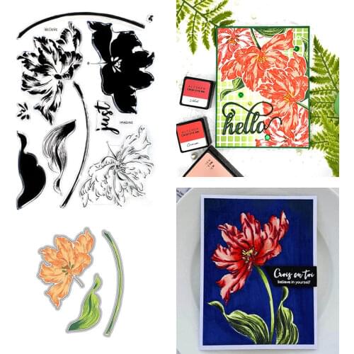 Bright Flowers Metal Cutting Dies and Stamps DIY Scrapbooking Card Stencil Paper Cards Handmade Album Stamp Die Sheets