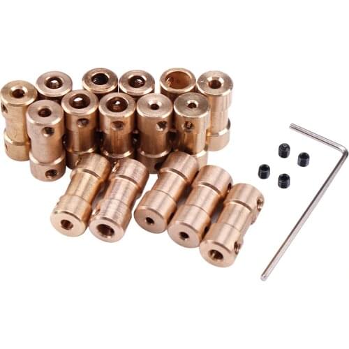 1pcs 2mm/2.3mm/3mm/3.17mm/4mm/5mm/6mm Brass Connecting Shaft Motor Drive Connector Bronze Rigid Coupling Coupler Sleeve