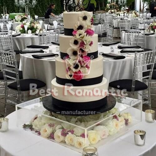 10 pcs New acrylic transparent square cake stand